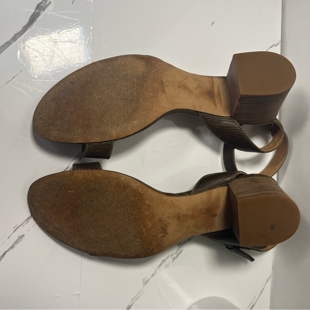 Madewell Women’s Alice Ankle Strap Mid Heel Open Toe Sandal Heel Python Size 8.5 - Picture 10 of 10